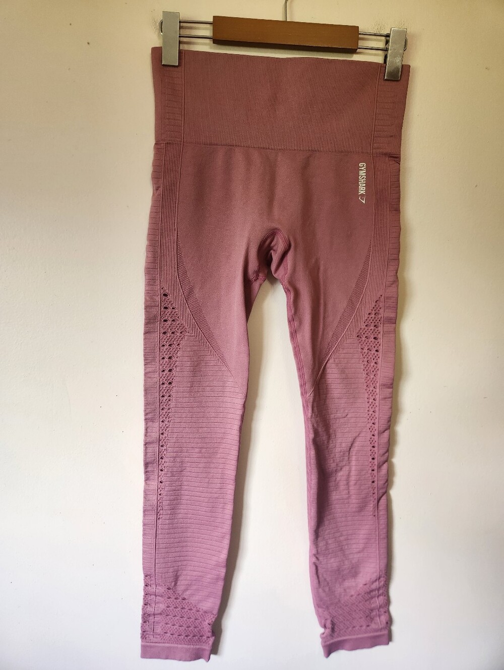 Gymshark Energy+ Seamless High Waisted Leggings Mauve Dusty Pink Workout Sz M